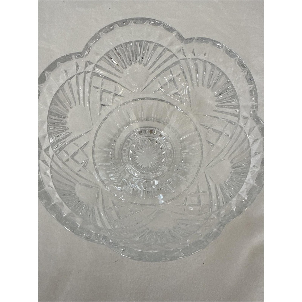 Vintage 1980's Godinger "freedom" Pattern, Clear Crystal Candy Dish